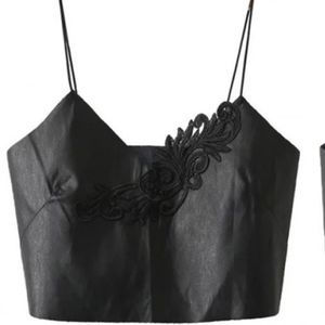 ZARA Soft Leather Feel Crop Top